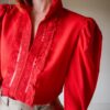 The volume sleeve red blouse - Size up to 40 - Image 3