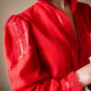 The volume sleeve red blouse - Size up to 40