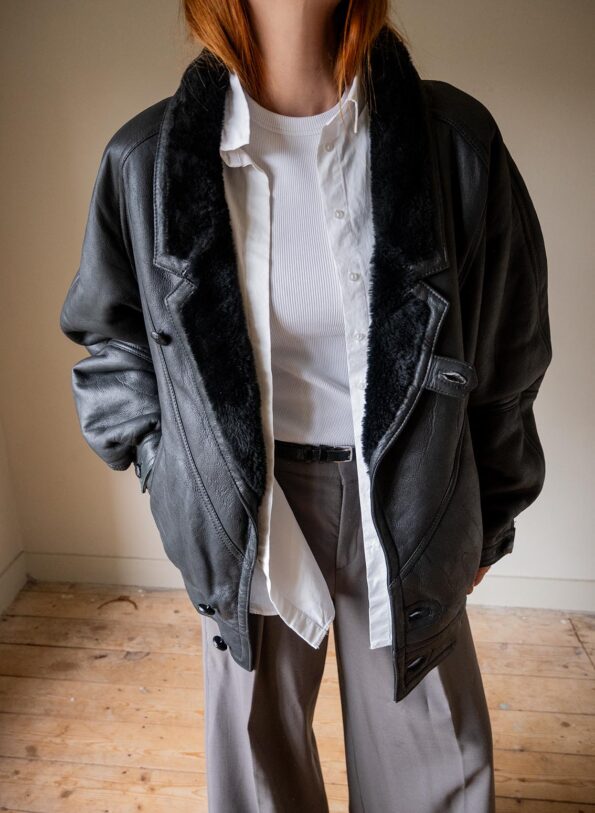 The Black shearling coat - Size up to 42