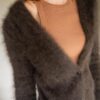 The deep brown Angora wool cardigan - Size up to 38 - Image 4