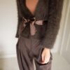 The deep brown Angora wool cardigan - Size up to 38 - Image 2
