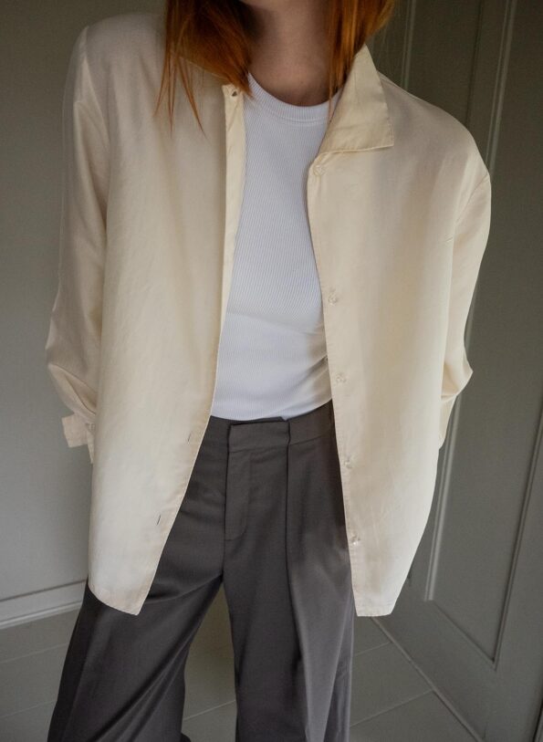 The perfect 100% silk slub blouse - size up to 38