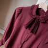 The pleated bow blouse - Size up to 36 - Image 3