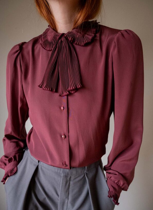 The pleated bow blouse - Size up to 36 - Image 5