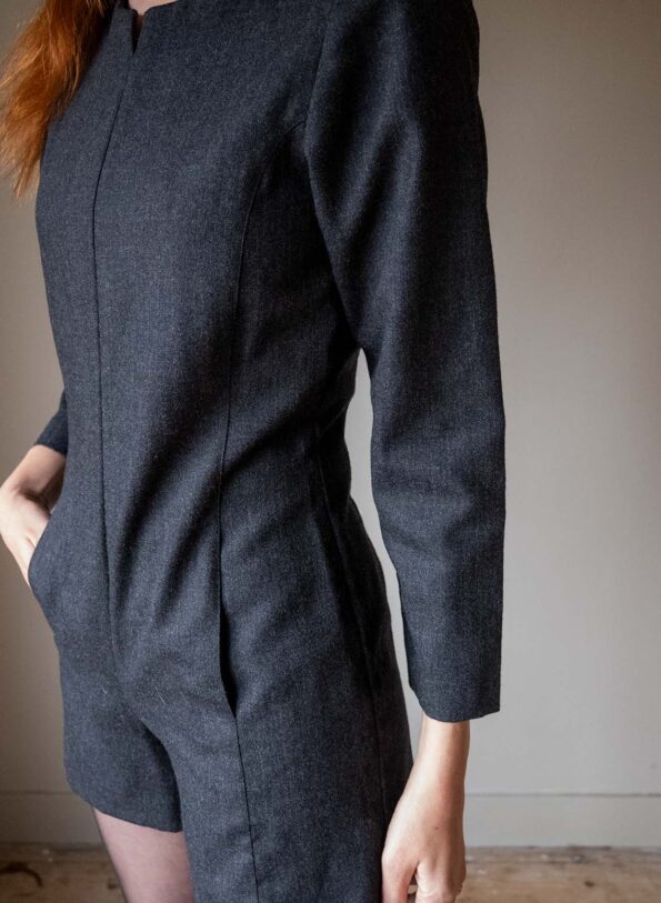 The 100% wool short jumpsuit with long sleeves - Size XS - Image 6