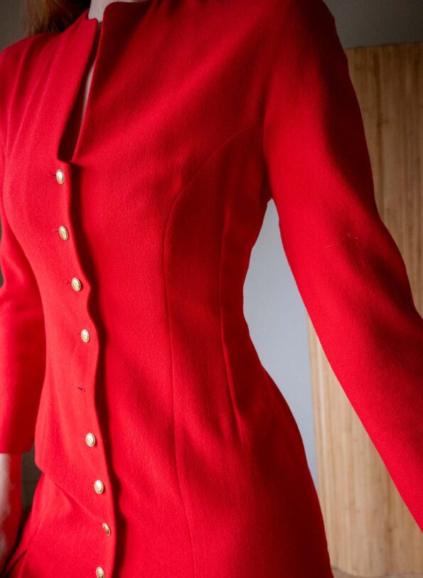 The GUY LAROCHE tailored wool red dress - Size up to M - Image 5