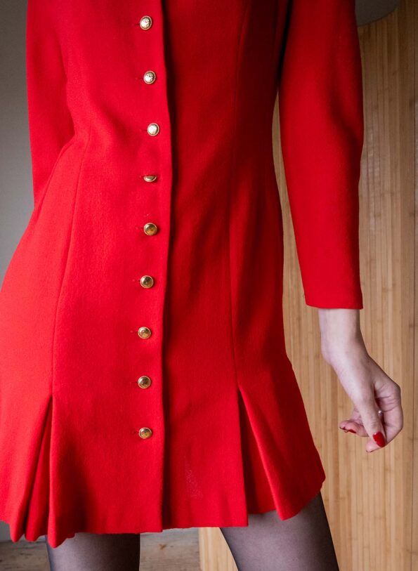 The GUY LAROCHE tailored wool red dress - Size up to M - Image 7