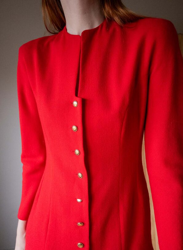 The GUY LAROCHE tailored wool red dress - Size up to M - Image 8
