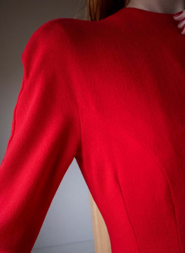 The GUY LAROCHE tailored wool red dress - Size up to M - Image 9