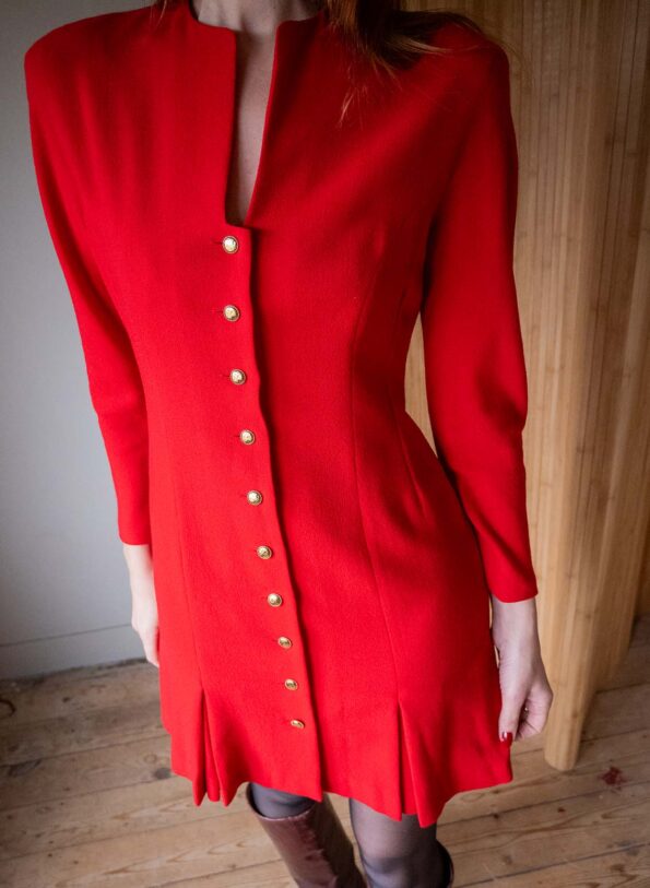 The GUY LAROCHE tailored wool red dress - Size up to M - Image 10