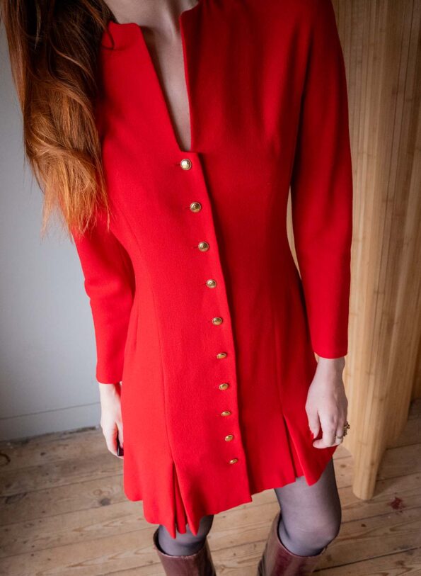 The GUY LAROCHE tailored wool red dress - Size up to M - Image 11