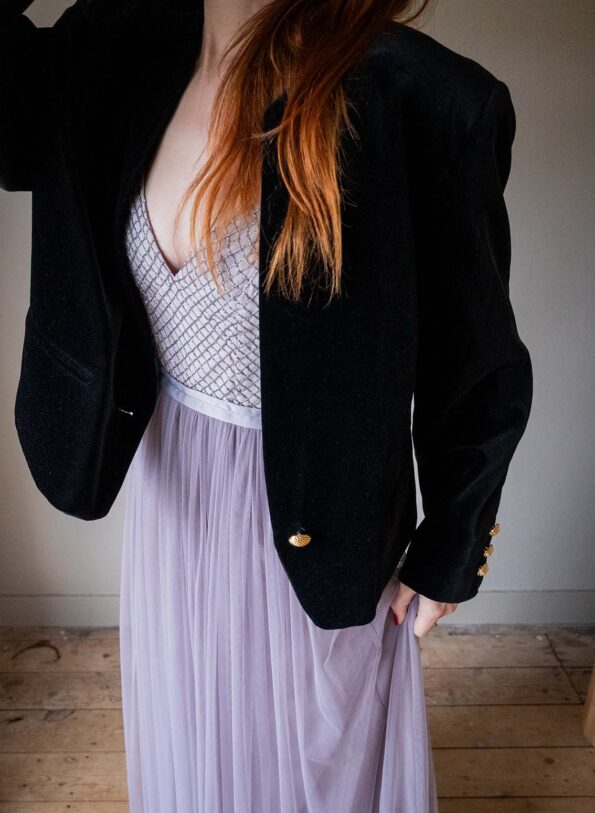 The black velour cropped blazer - Size up to 42 - Image 3