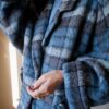The 100% wool. Blue checkered coat - Size up to 40 - Image 4