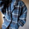 The 100% wool. Blue checkered coat - Size up to 40 - Image 5