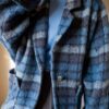 The 100% wool. Blue checkered coat - Size up to 40 - Image 10