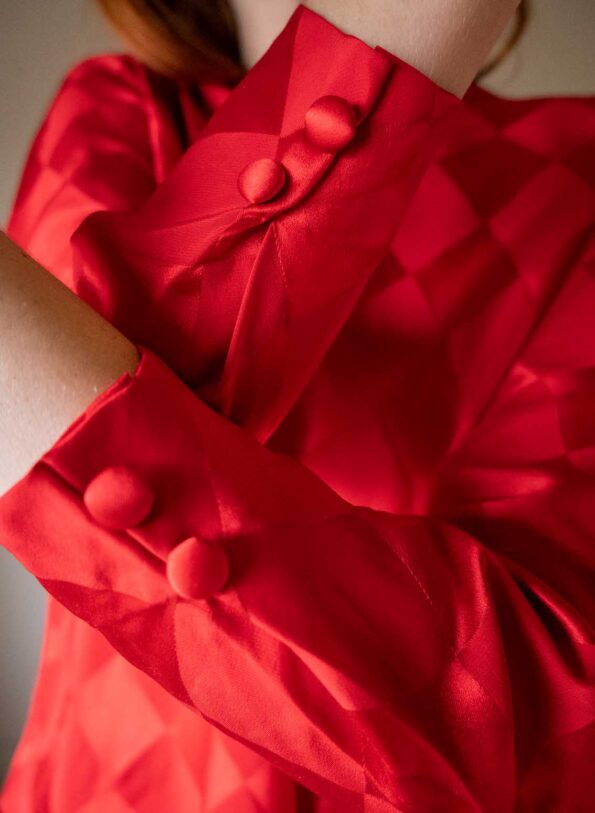 The diamond weave 100% silk blouse - Size up to 38 - Image 4