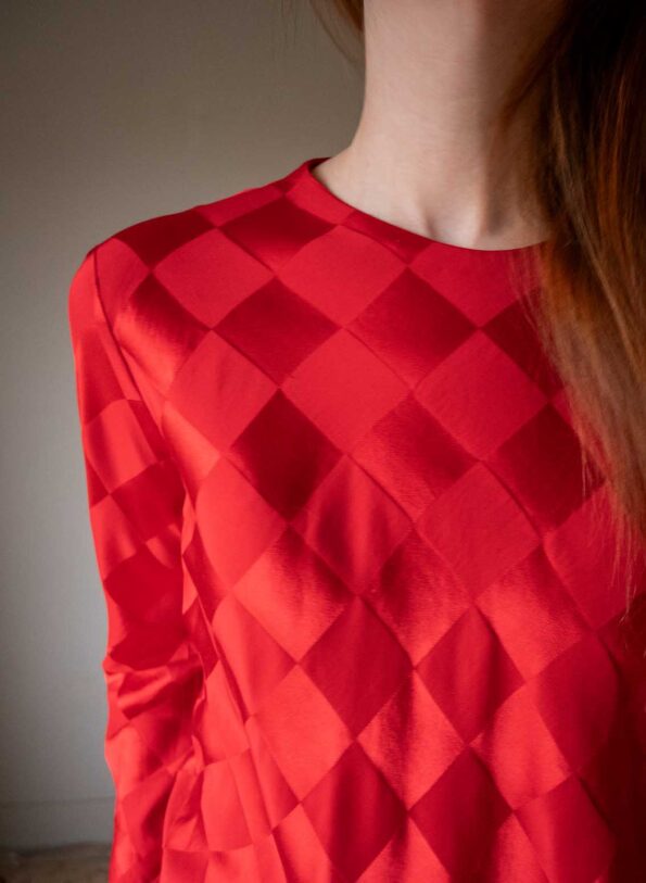 The diamond weave 100% silk blouse - Size up to 38 - Image 8