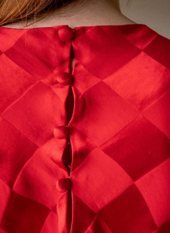 The diamond weave 100% silk blouse - Size up to 38 - Image 6