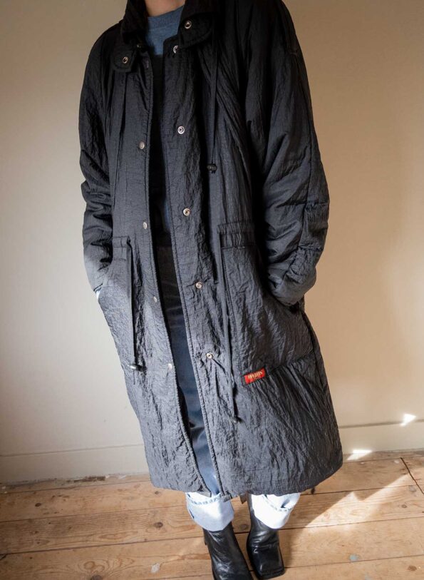 The padded black 80’s coat - Size up to 40 - Image 3