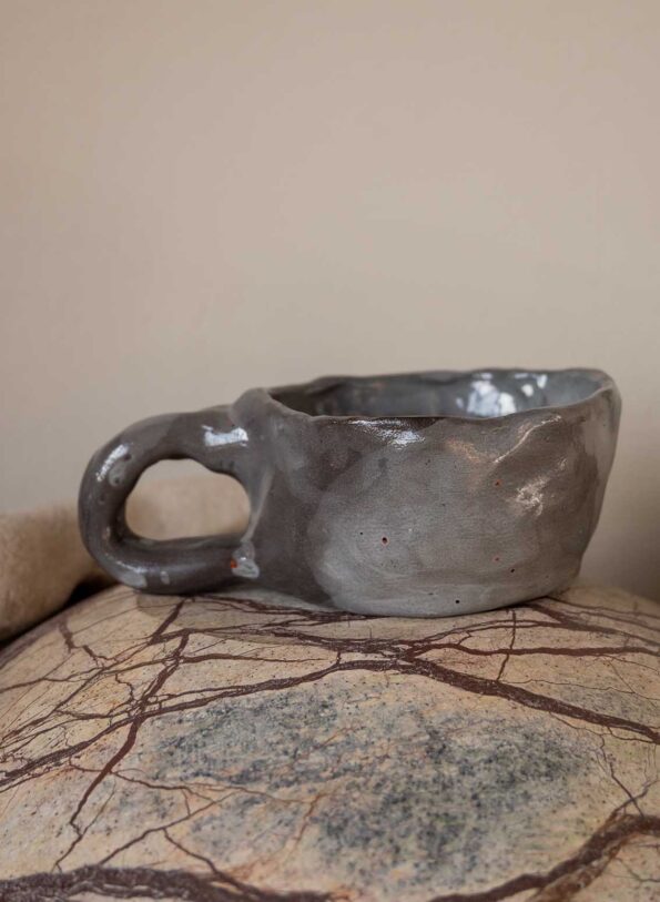 Hand crafted ceramic mug set - Dark clay - Image 7
