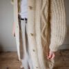 The hand knit long aran like cable cardigan - Size up to 40 - Image 10