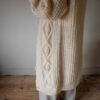 The hand knit long aran like cable cardigan - Size up to 40
