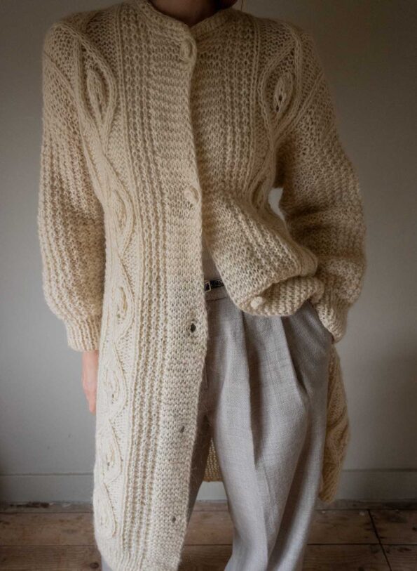 The hand knit long aran like cable cardigan - Size up to 40 - Image 2