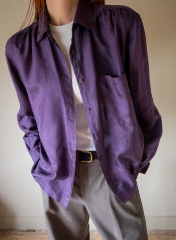 The violet 100% silk blouse - Size up to 40