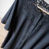 The openwork viscose detailed black blouse - Size up to 40 - Image 3