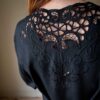 The openwork viscose detailed black blouse - Size up to 40 - Image 8
