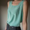 The 100% silk singlet set in mint and navy - Size up to 38 - Image 2