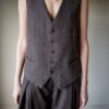 The deep brown striped waistcoat. - Size up to L - Image 3