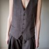 The deep brown striped waistcoat. - Size up to L - Image 2