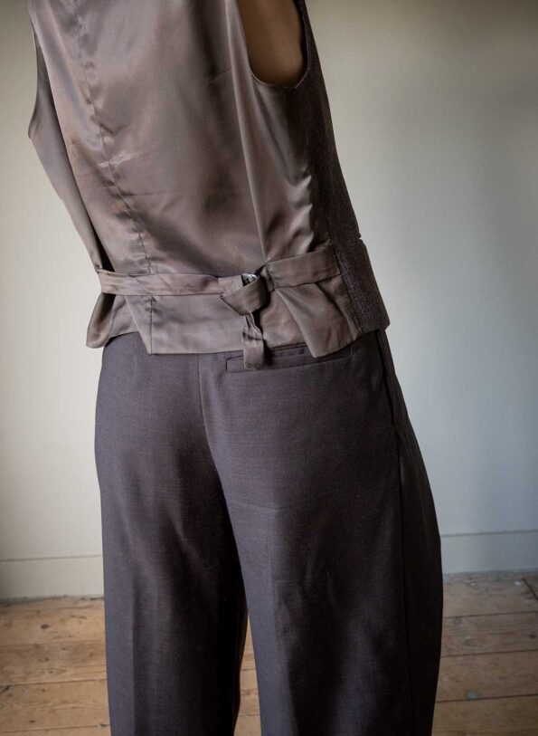 The deep brown striped waistcoat. - Size up to L - Image 4