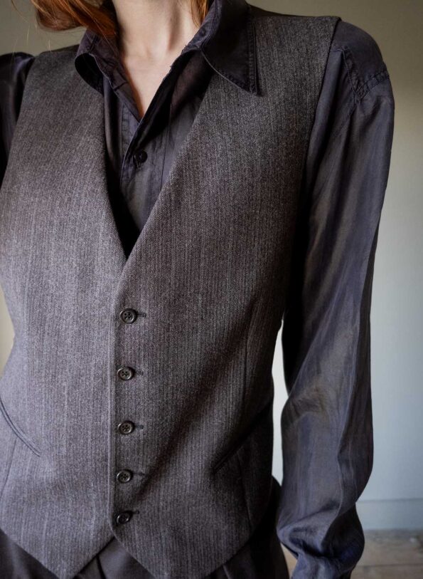 The deep brown striped waistcoat. - Size up to L - Image 5