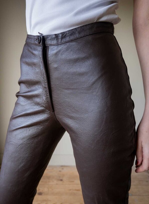 The 100% leather brown pant - Size up to XS - Image 5