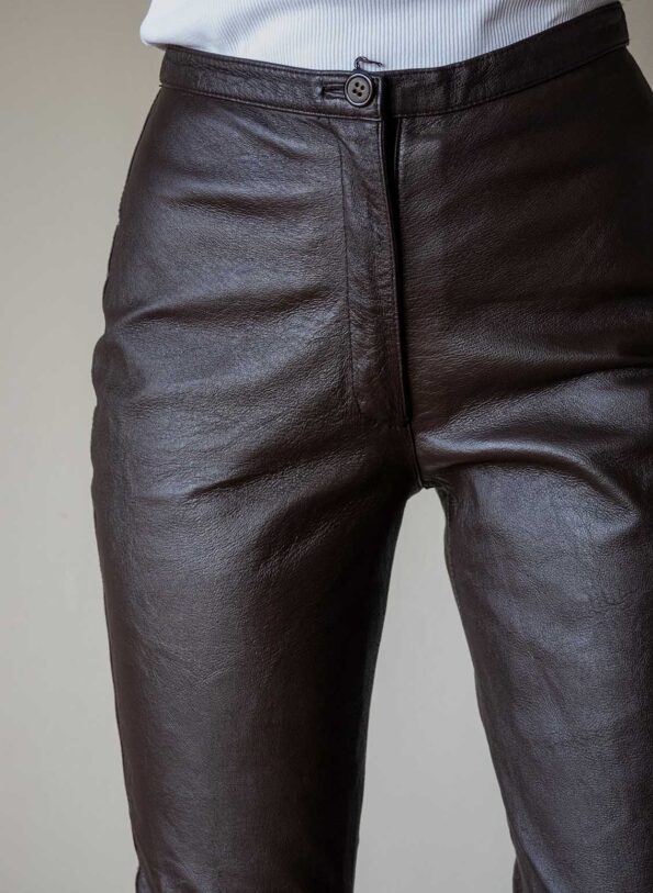 The 100% leather brown pant - Size up to XS - Image 2