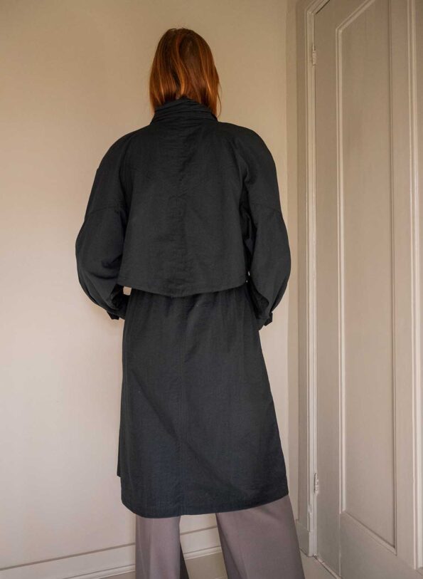 The lightweight black trench inspired 80’s coat - Size up to M - Image 2