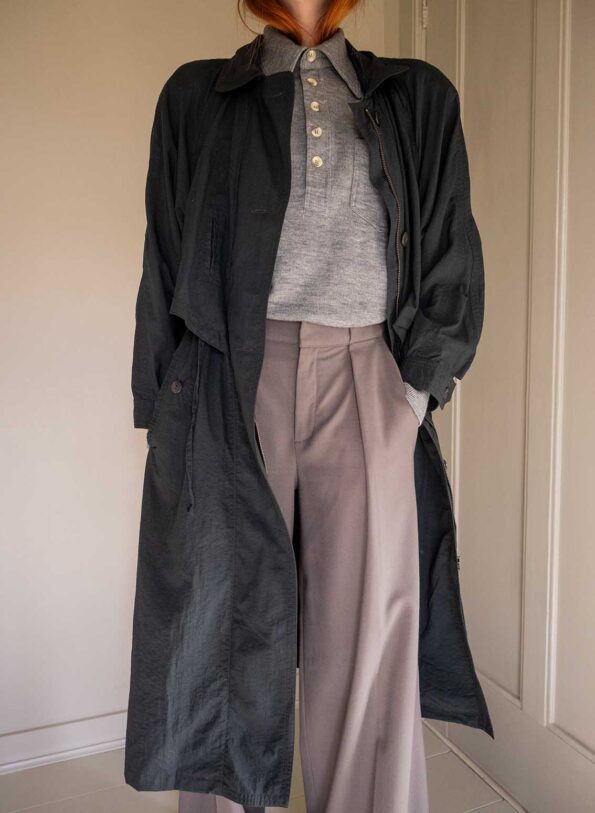 The lightweight black trench inspired 80’s coat - Size up to M