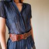The 100% leather woven wide belt - Image 3