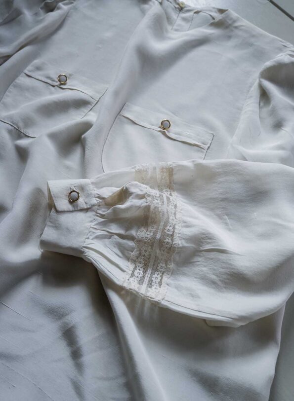 The 100% silk handmade volume sleeve blouse - Size up to 40 - Image 14