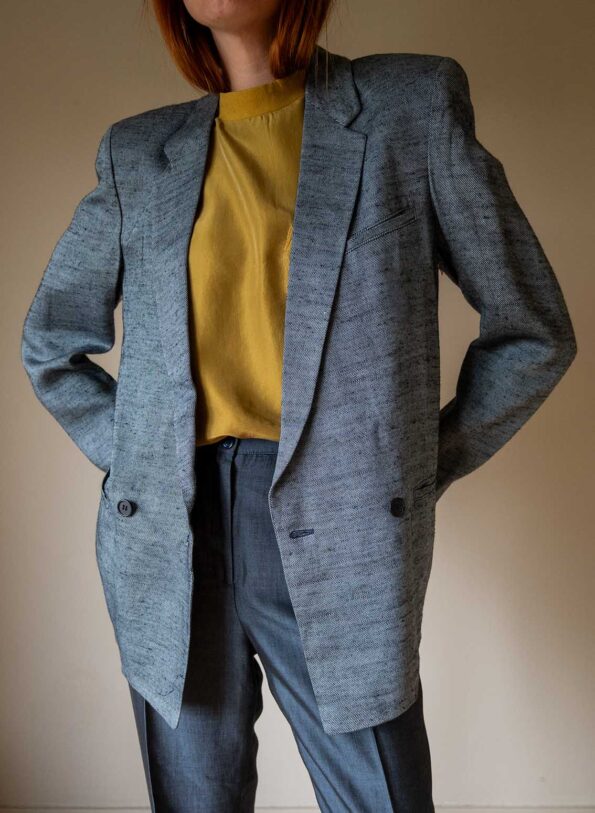The blue silk blend double breasted blazer - Size up to 36