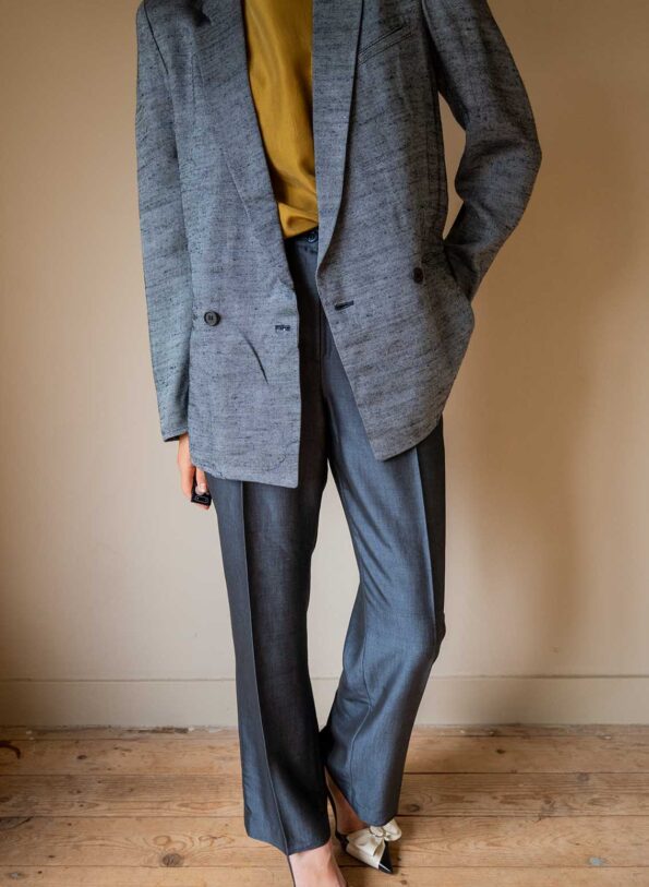 The blue silk blend double breasted blazer - Size up to 36 - Image 4