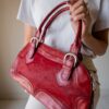 The leather bright red bag - Image 5