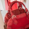 The leather bright red bag - Image 4