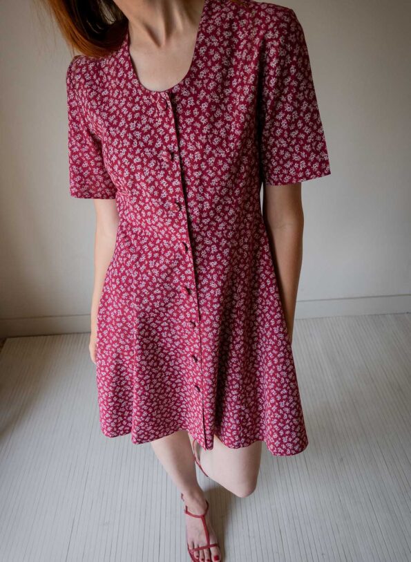 The viscose summer dress in red - Size up to 38