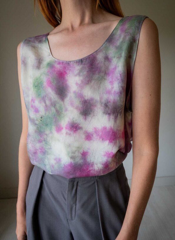 &II upcycled: The 100% silk tie dye singlet - Size up to L