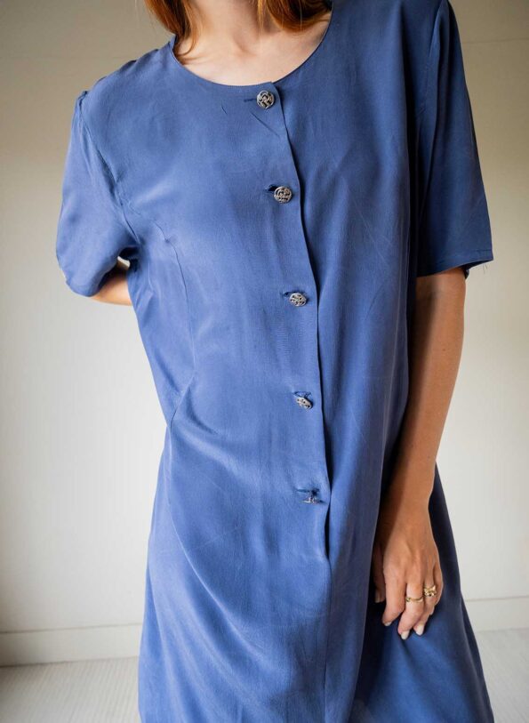 The 100% silk blue floaty dress - Size up to M - Image 3
