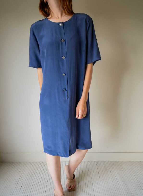 The 100% silk blue floaty dress - Size up to M