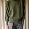 The 100% wool army green fine knitted turtle - Size up to L